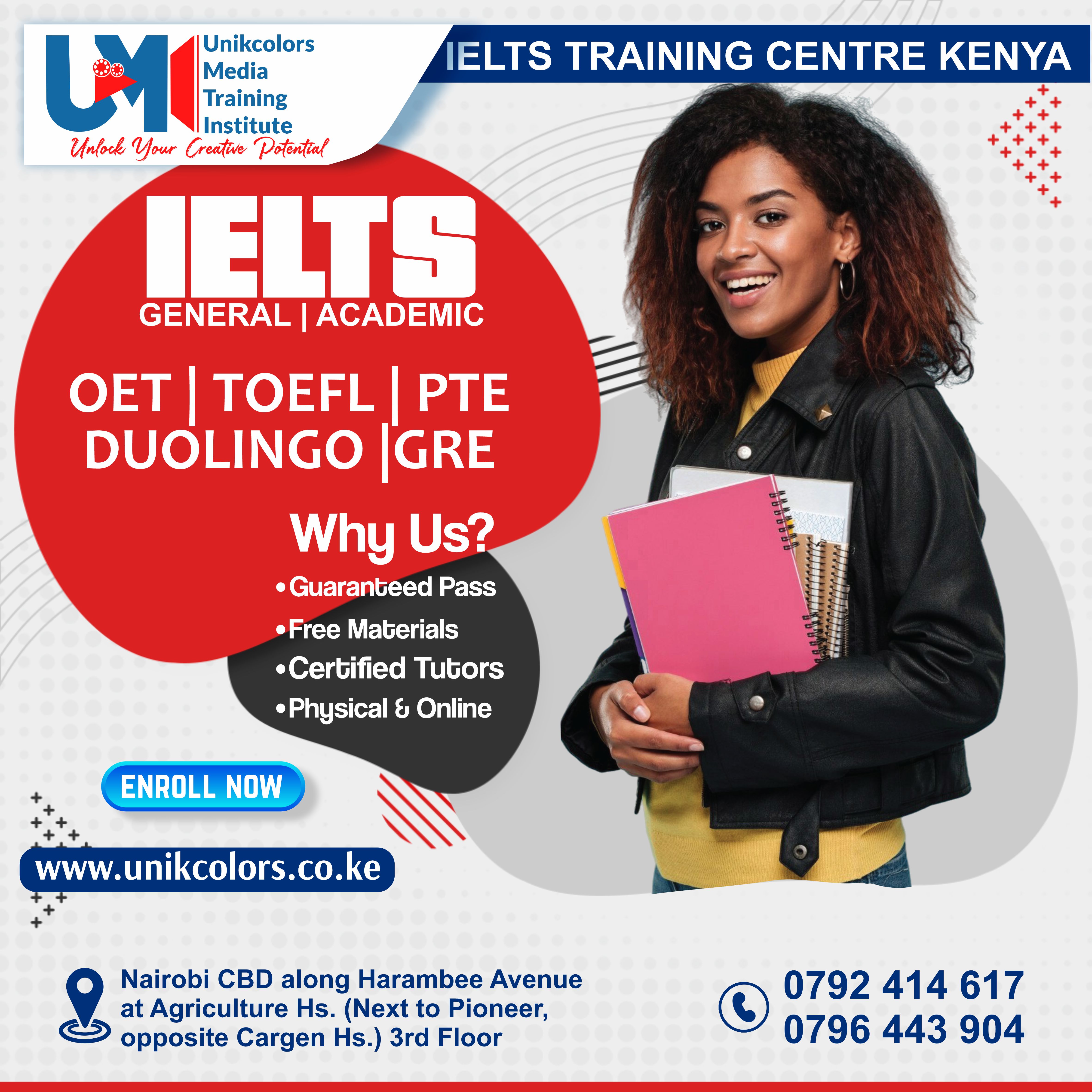 IELTS TRAINING CENTRE KENYA - IELTS PREPARATION | OET | TOEFL | PTE | GRE | DUOLINGO